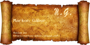 Markon Gábor névjegykártya